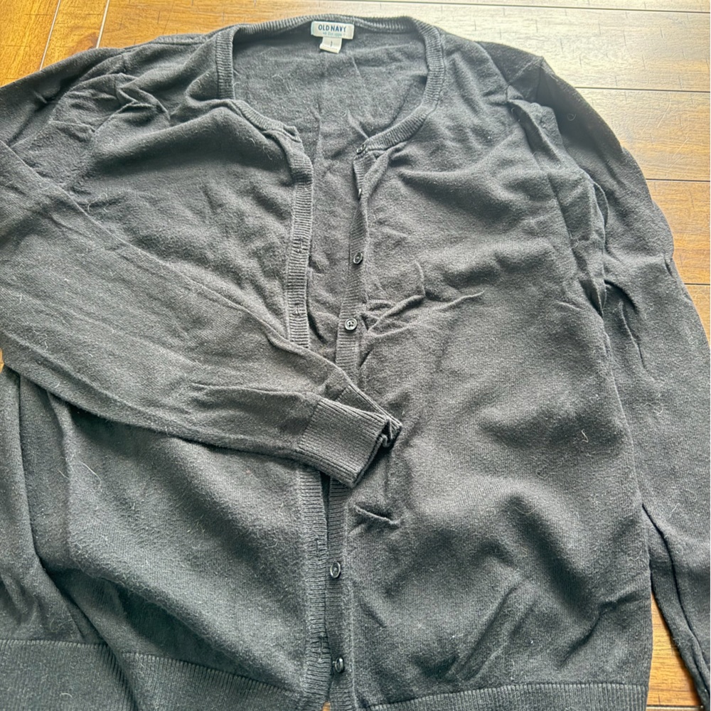 Women’s Lg Black Old Navy Cotton Cardigan